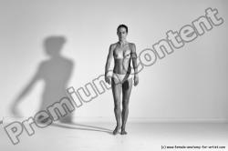 Nude Gymnastic poses Woman White Moving poses Slim long brown Dynamic poses Pinup